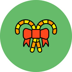 Candies Multicolor Circle Filled Line Icon