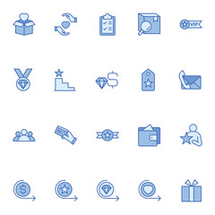 Fill blue outline icon for Loyalty