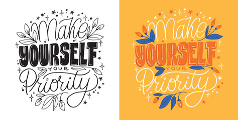 Inspiration motivation hand drawn doodle lettering art, mug print, t-shirt design.