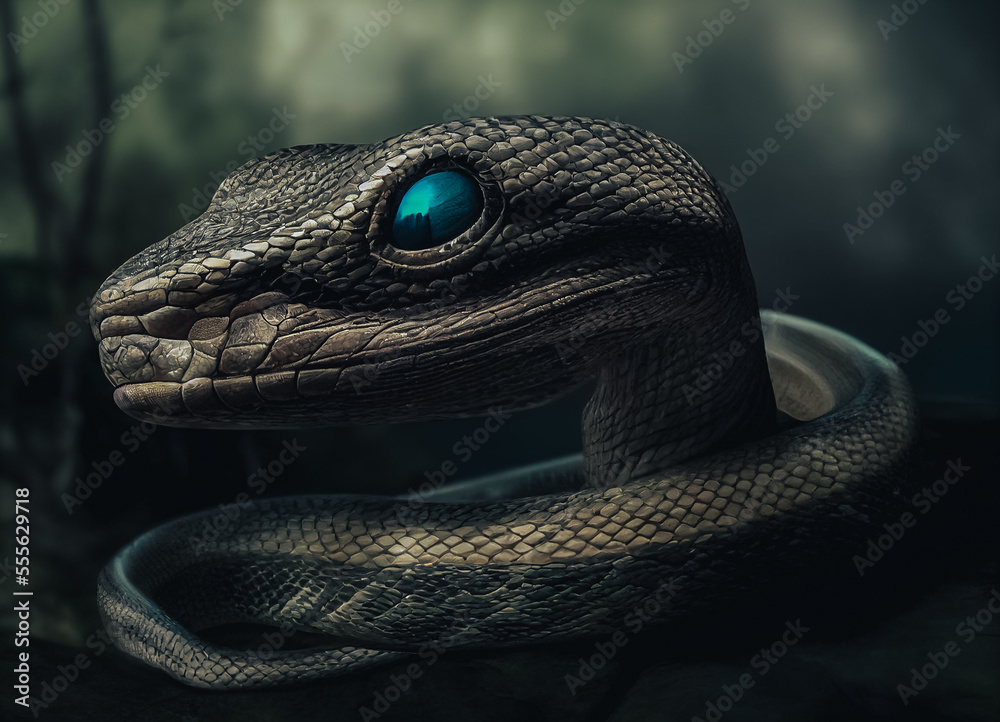 Poster close up of a snake on a branch