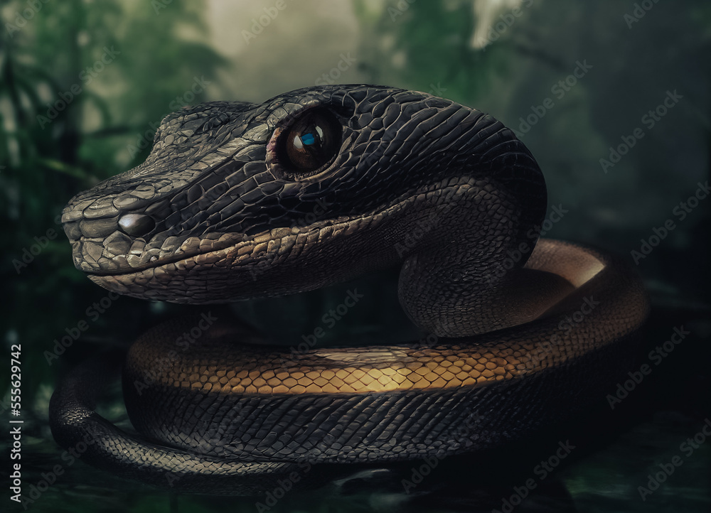Poster close up of a snake on a branch