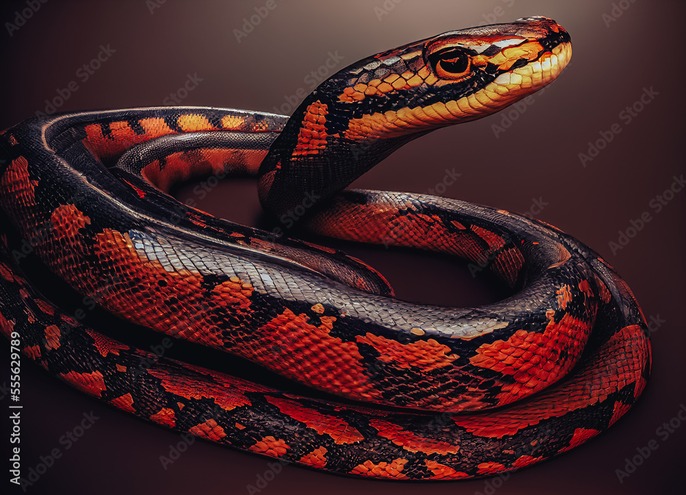 Poster close up of a snake in a studio