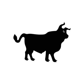 Bull animal vector logo design . icon logo . silhouette logo 