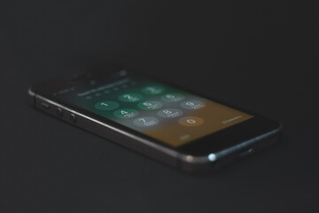 mobile phone on the table