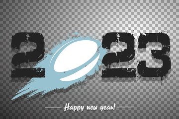 Happy New Year 2023 and rugby ball