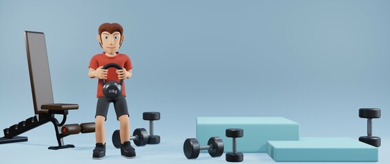 3D rendering of podium for fitness products health products or dietary supplement