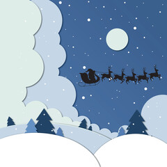 Santa Claus on a sleigh design illustrator, marry Christmas  with Santa Claus sleigh design in ai file