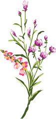 Obraz na płótnie Canvas Hand drawn wild floral bouquet