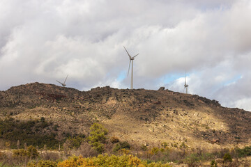 wind turbine in the mountains