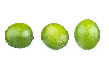 Lime isolated. Lime half, slice, piece isolate on white. Lime set. With clipping path. Full depth of field. Focus stacking