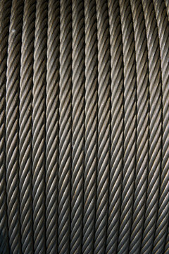 Steel cable texture. Steel wire rope or steel sling.Use for industrial or construction background.	
