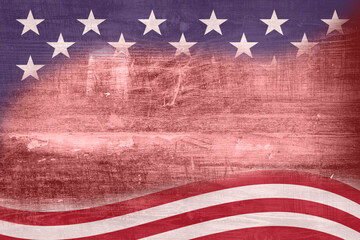 USA background with US flag stars and stripes on wood background