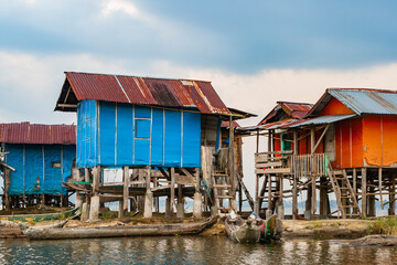 Traditional fisherman house in the beautiful lake