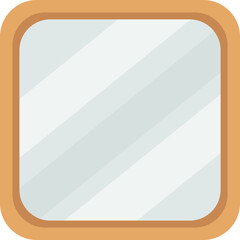 Modern square mirror flat icon
