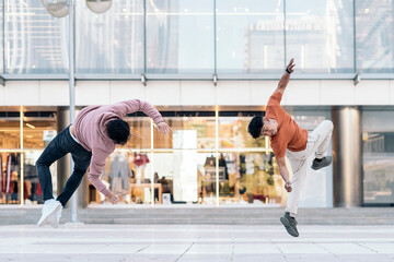 Young Friends Doing Break Dance