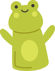 Handmade cartoon frog puppet flat icon Soft toys