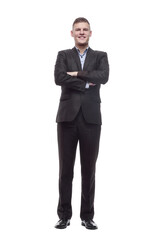 successful young businessman. isolated on a white
