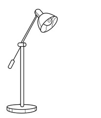 Table lamp. Black and white vector image. Coloring.