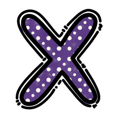 Fototapeta premium X alphabet letter png, purple dots cute graphic