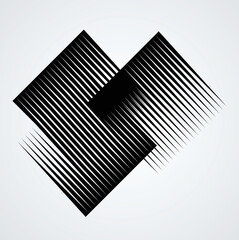 Logo with lines.Rectangle unusual icon Design .frame with Vector stripes for images
