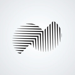  Logo with lines.Rectangle unusual icon Design .frame with Vector stripes for images
