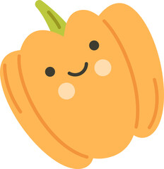 Cute soft pumpkin puppet flat icon Handmade toys