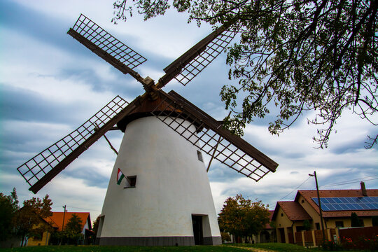 Building Of An Old Wind Mill In Kiskundorozsma In Hungary