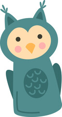 Cute owl puppets flat icon Soft toys