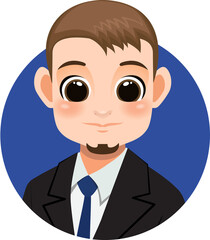 Bald head businessman avatar man face profile icon concept online support service male cartoon character portrait isolated flat icon