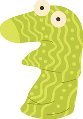 Cute soft cartoon socks puppet flat icon