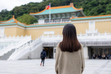 Travel woman visit national palace museum