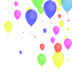 Purple Confetti Background White Vector. Flying Shine Set. Bright Congratulation. Yellow Balloon. Air Label Banner.