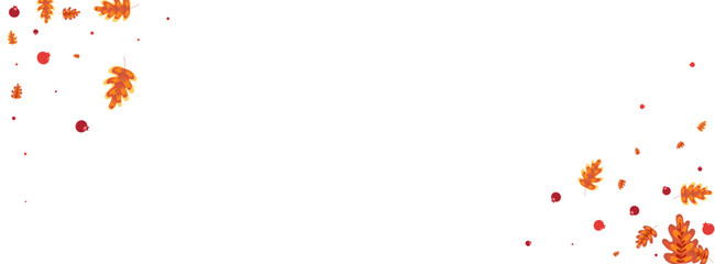 Brown Leaf Background White Vector. Leaves Woods Illustration. Gold Acorn. Banner Set. Golden Plant Vibrant.