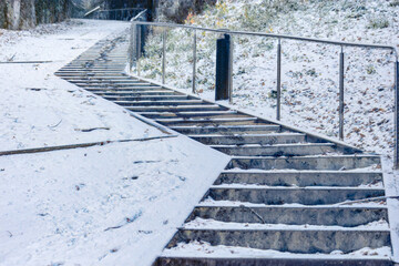 escalier sans fin en hiver