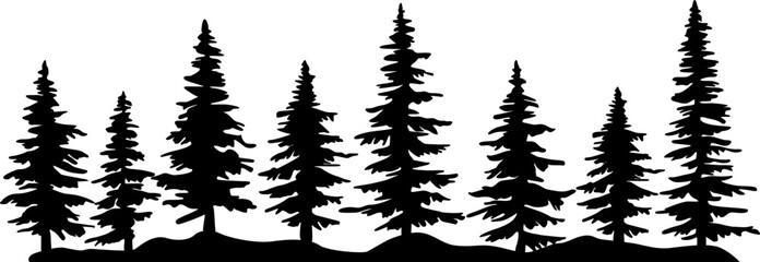 Forest Trees Cutfile, cricut ,silhouette, SVG, EPS, JPEG, PNG, Vector, Digital File