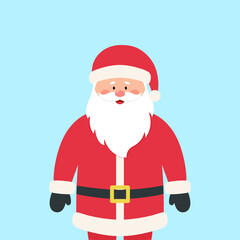 Design of santa claus cartoon with hat and christmas suit for merry christmas card.