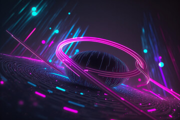  Abstract background with pink blue glowing neon