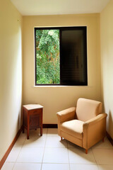 Internal environment with window, sofa and furniture