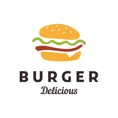Burger logo,restaurant emblem,cafe,burger label and factory.Fast food template.