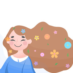 international women's day, beautiful women in flowers