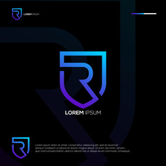 Initials R abstract logo design