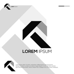 Initials R abstract logo design