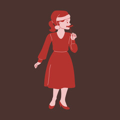 Traditional winter holiday celebration. Hand drawn Vector illustration