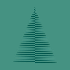 Sine Wave Christmas Tree Green Icon