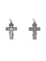 isolated on white background jewelry silver cross with shadow