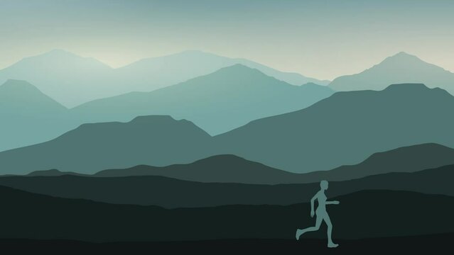 Woman Running in the Nature Animation