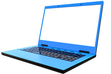 pc portatile blu isolato