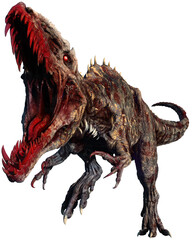 Horror zombie dinosaur 3D illustration