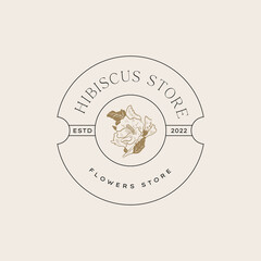 Vintage Flower logo template illustration for branding