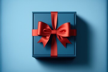 Gift box red ribbon bow, AI art